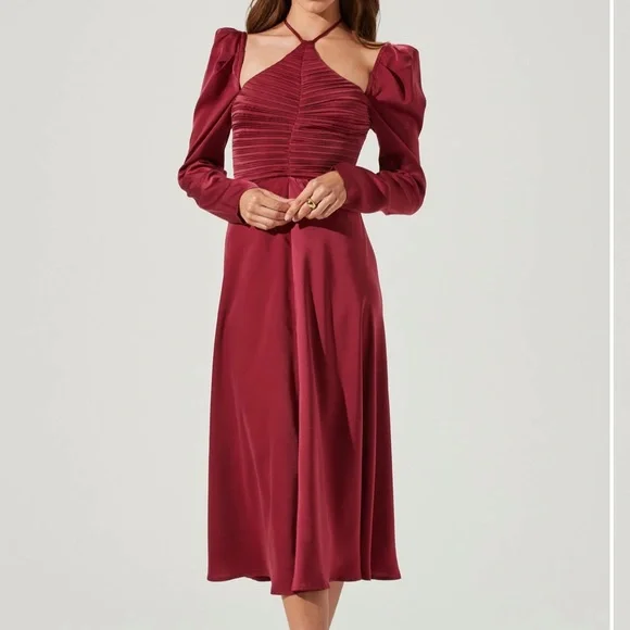 astr silk dress Bethrose 3D Rose Satin Maxi Dress Seafoam / XS